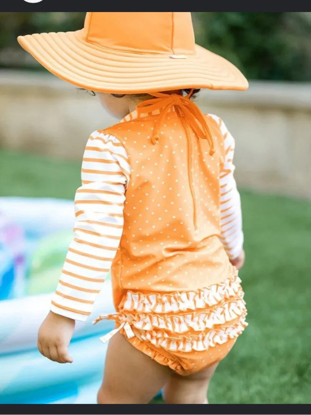 RuffleButts Melon Polka Dot One Piece